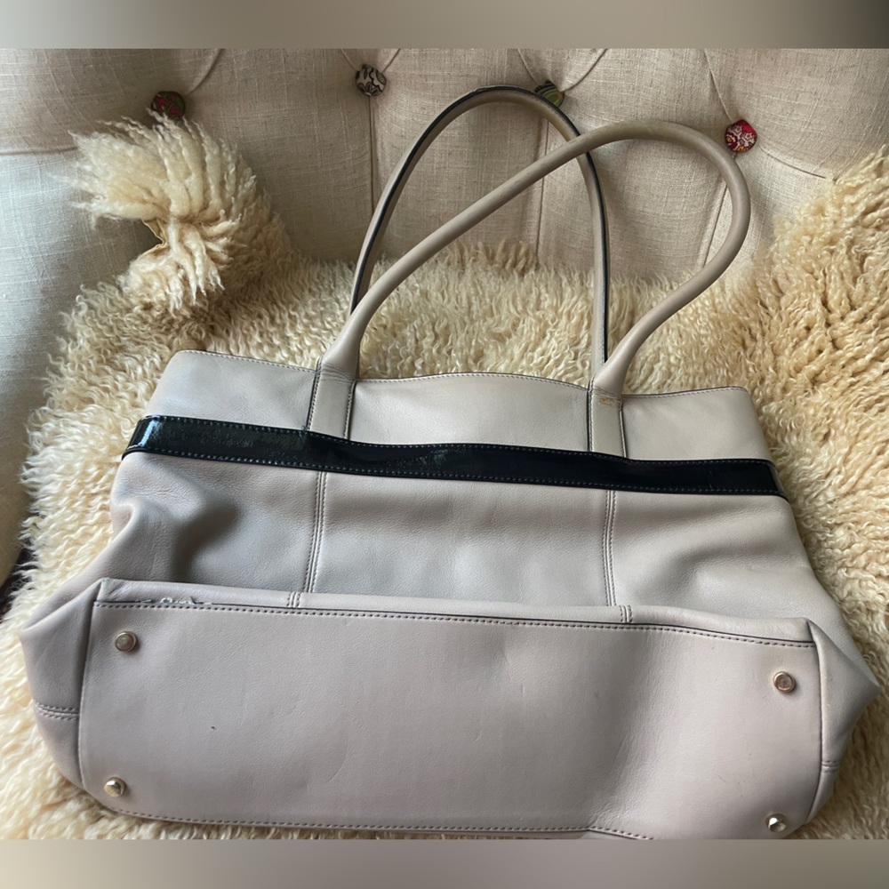 Kate Spade Beige and Black Leather Tote - Picture 4 of 4
